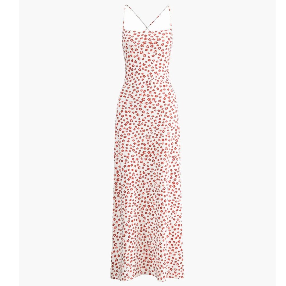 Commense Strappy Floral Print Crisscross Flowy Long Sundress